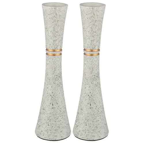 Pair of elegant "polymer" candlesticks 22 cm